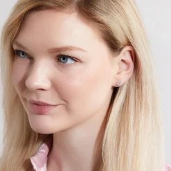 Roségoldene Halo Ohrstecker mit lab grown Diamanten BDE0037LG-RSL