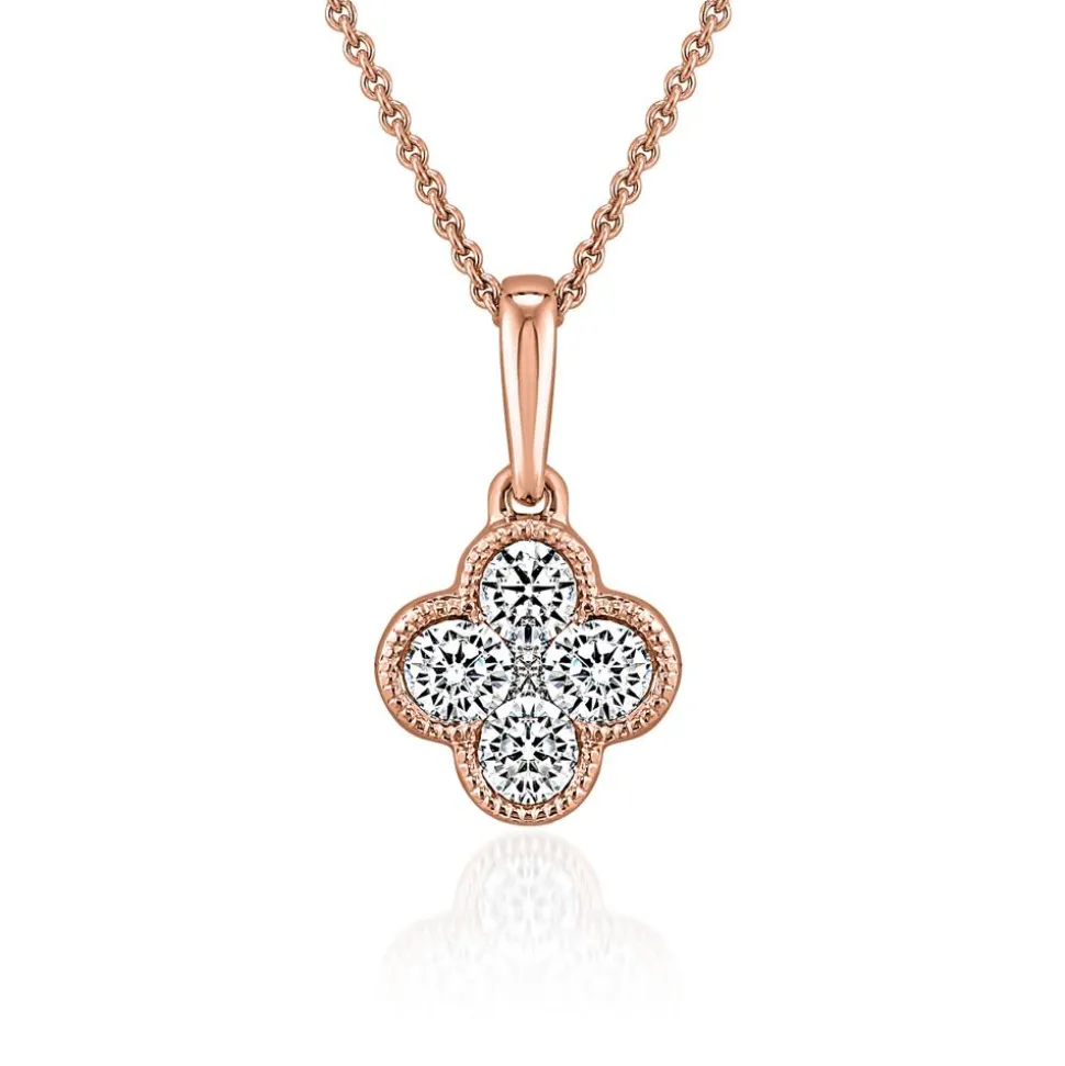 Roségoldene Kette mit Diamantanhänger, lab grown BDP0054LG-RSLK
