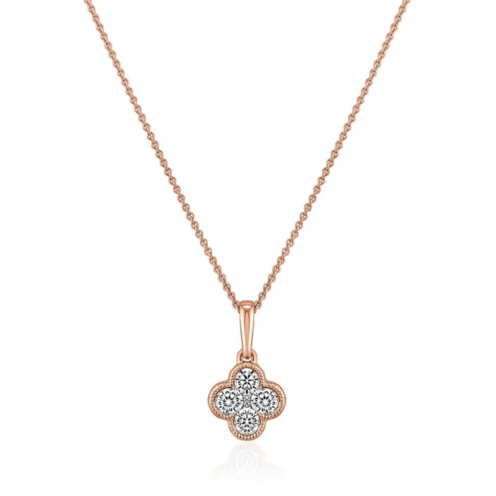 Roségoldene Kette mit Diamantanhänger, lab grown BDP0054LG-RSLK