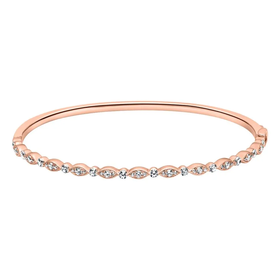 Roségoldener Armreif für Damen mit Diamanten BDB0022-RSL