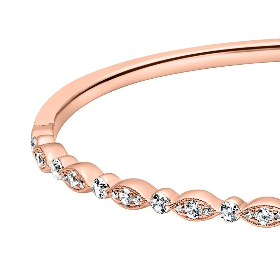 Roségoldener Armreif für Damen mit Diamanten BDB0022-RSL