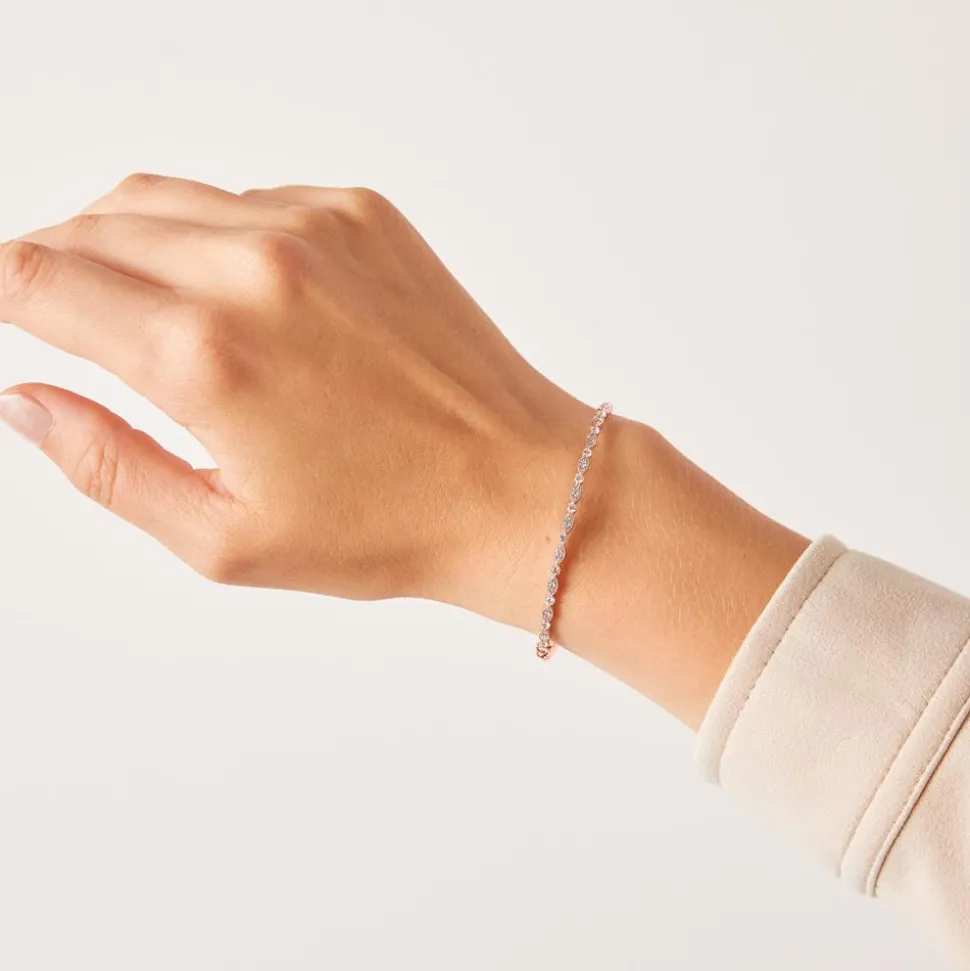 Roségoldener Armreif für Damen mit Diamanten BDB0022-RSL