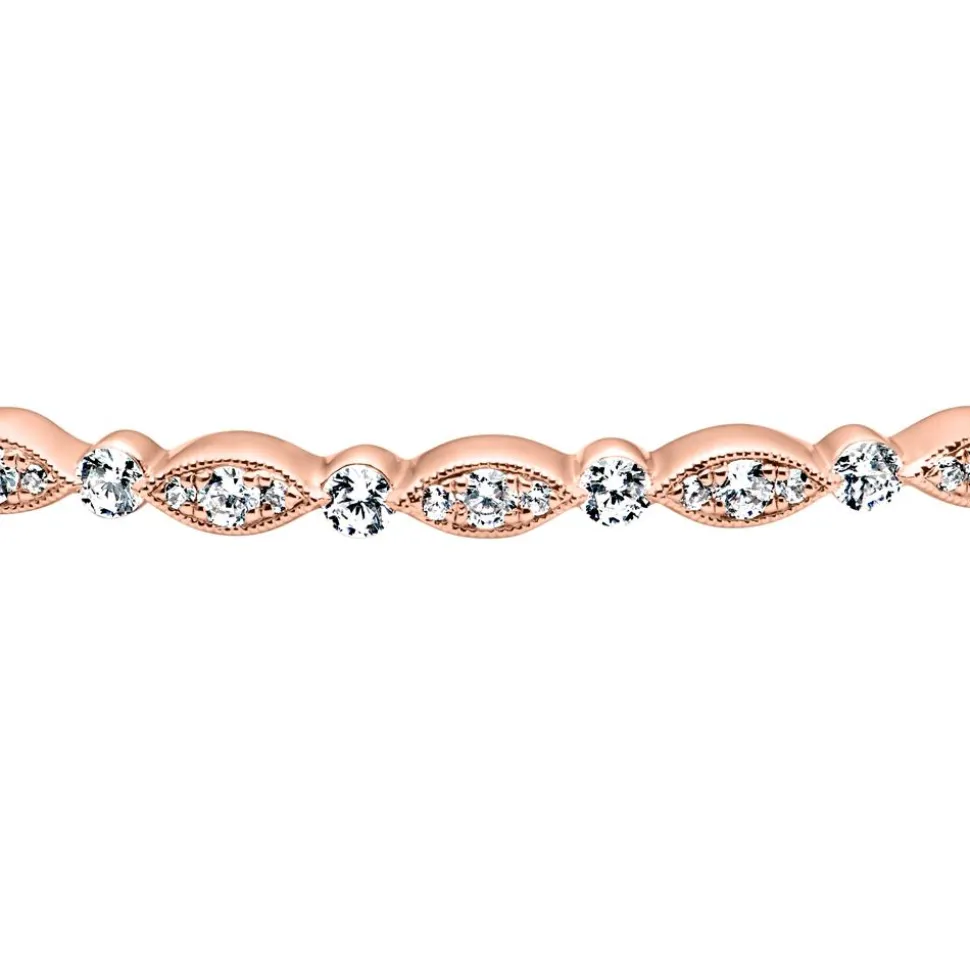 Roségoldener Armreif für Damen mit Diamanten BDB0022-RSL