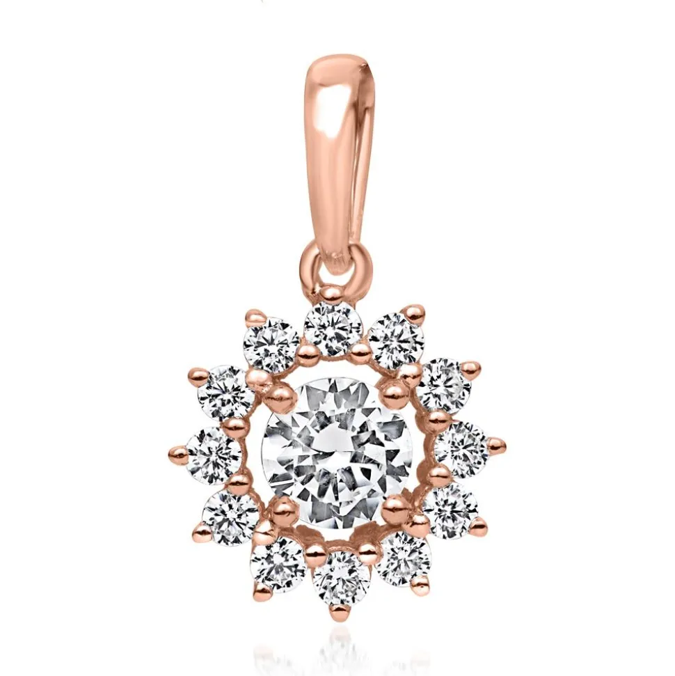 Roségoldener Damenanhänger mit Diamanten BDP0051-RSL