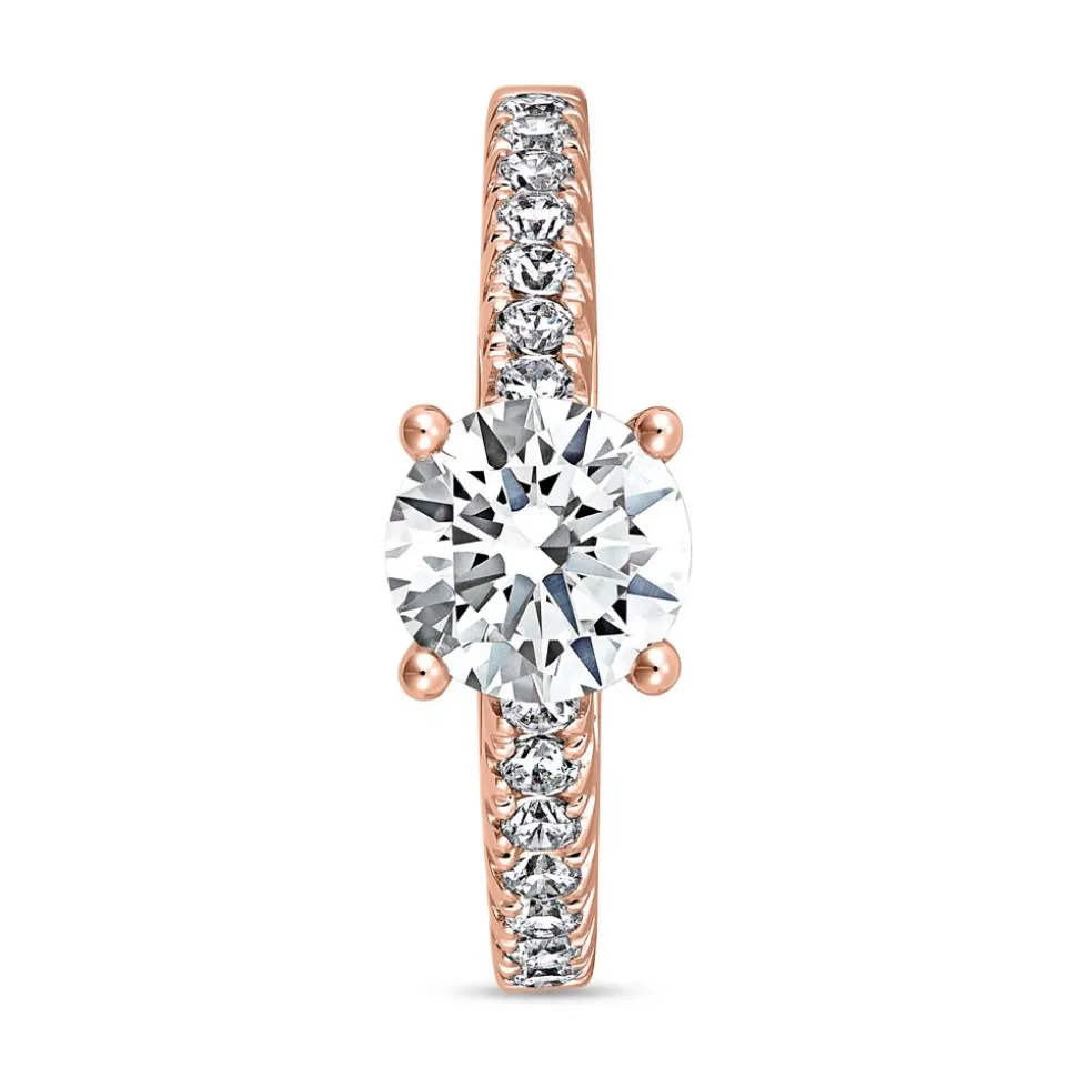 Roségoldener Damenring mit Diamanten, gravierbar BDR0008-RSL