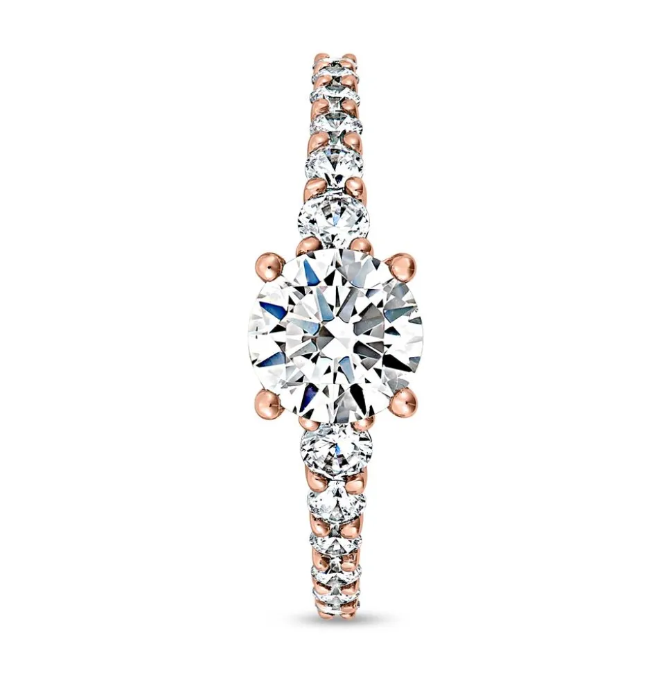 Roségoldener Diamantring für Damen, gravierbar BDR0022-RSL
