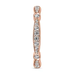 Roségoldener Diamantring für Damen, gravierbar BDR0122-RSL