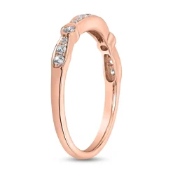 Roségoldener Diamantring für Damen, gravierbar BDR0122-RSL