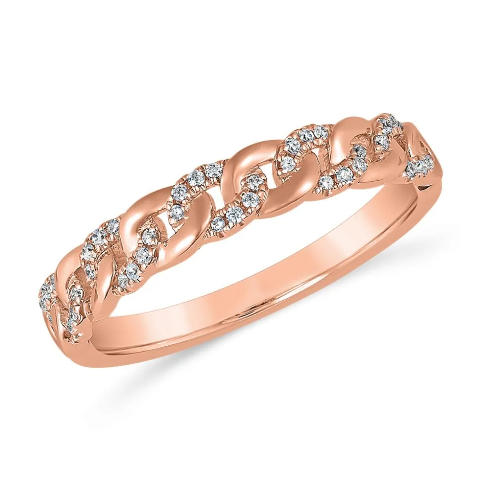 Roségoldener Diamantring Glieder-Design BDR0087-RSL