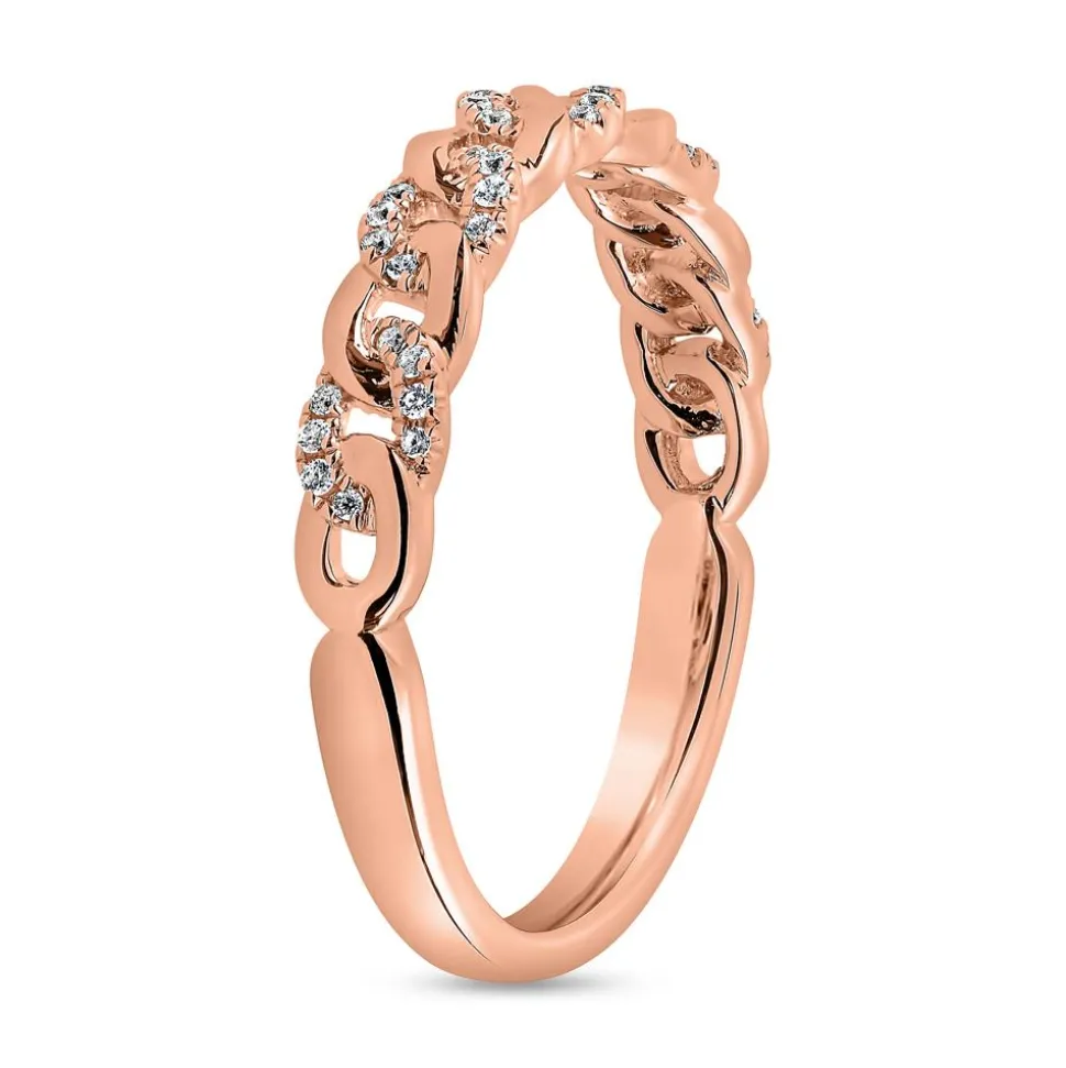 Roségoldener Diamantring Glieder-Design BDR0087-RSL