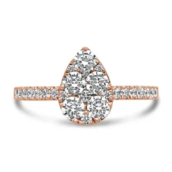 Roségoldener Diamantring im Tropfen-Design BDR0056-RSL