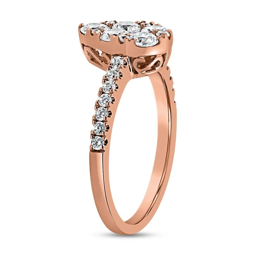 Roségoldener Diamantring im Tropfen-Design BDR0056-RSL