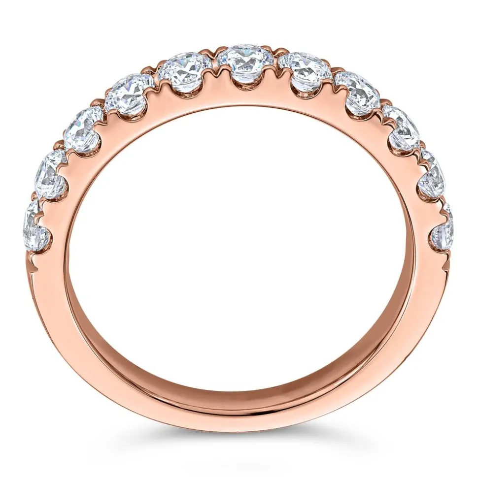 Roségoldener Ewigkeitsring mit Halbkreis aus Brillanten BDR0130-RSL