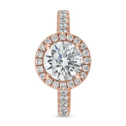 Roségoldener Halo-Ring, lab grown Diamanten BDR0024LG-RSL