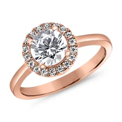 Roségoldener Halo-Ring mit Diamanten für Damen BDR0021-RSL