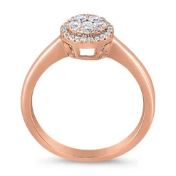 Roségoldener Halo-Ring mit lab grown Diamanten BDR0058LG-RSL