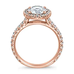 Roségoldener Halo-Ring mit Diamanten für Damen BDR0024-RSL