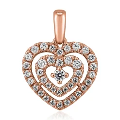 Roségoldener Herzanhänger mit lab grown Diamanten BDP0041LG-RSL