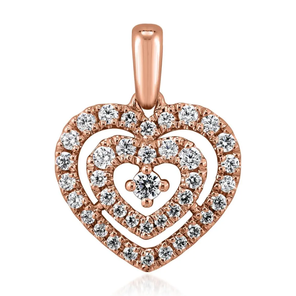 Roségoldener Herzanhänger mit lab grown Diamanten BDP0041LG-RSL