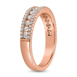 Roségoldener Ring für Damen mit Diamantbesatz BDR0046-RSL