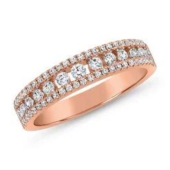 Roségoldener Ring für Damen mit Diamantbesatz BDR0046-RSL