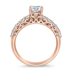 Roségoldener Ring mit Diamanten, gravierbar BDR0003-RSL