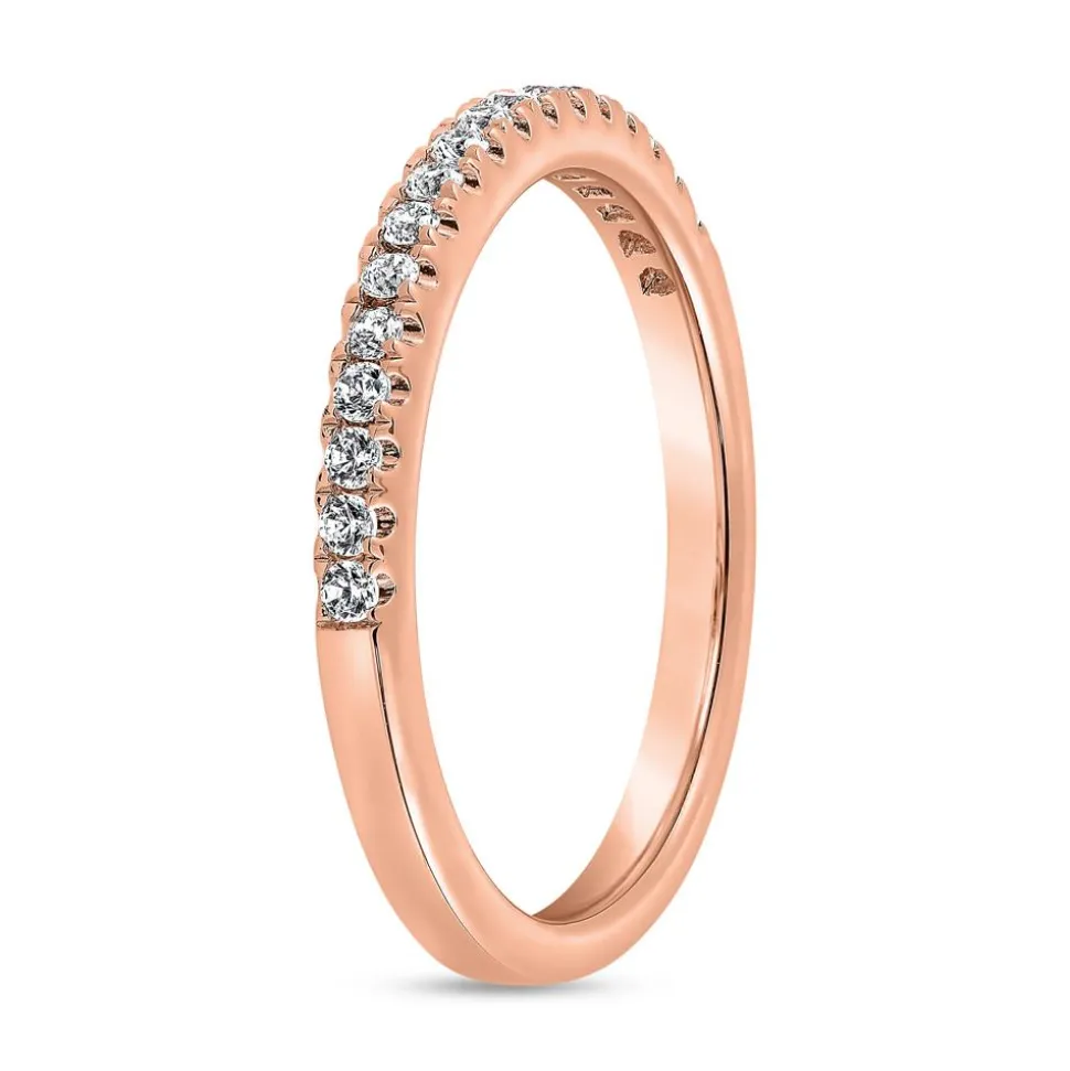 Roségoldener Ring mit lab grown Brillanten, gravierbar BDR0071LG-RSL