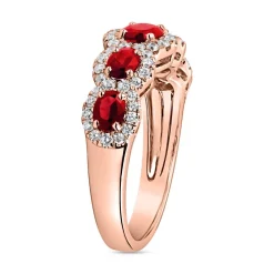 Roségoldener Ring mit Rubinen und Diamanten, lab-grown BDR0040LG-Ru-RSL