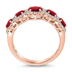 Roségoldener Ring mit Rubinen und Diamanten, lab-grown BDR0040LG-Ru-RSL