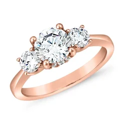 Roségoldener Trinity Verlobungsring mit Diamanten BDR0025-RSL
