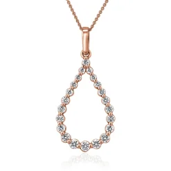 Roségoldener Tropfenanhänger mit lab grown Diamanten BDP0052LG-RSL
