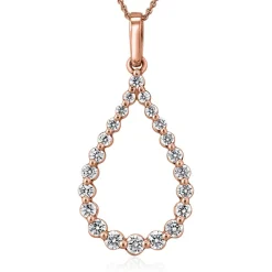 Roségoldener Tropfenanhänger mit lab grown Diamanten BDP0052LG-RSL