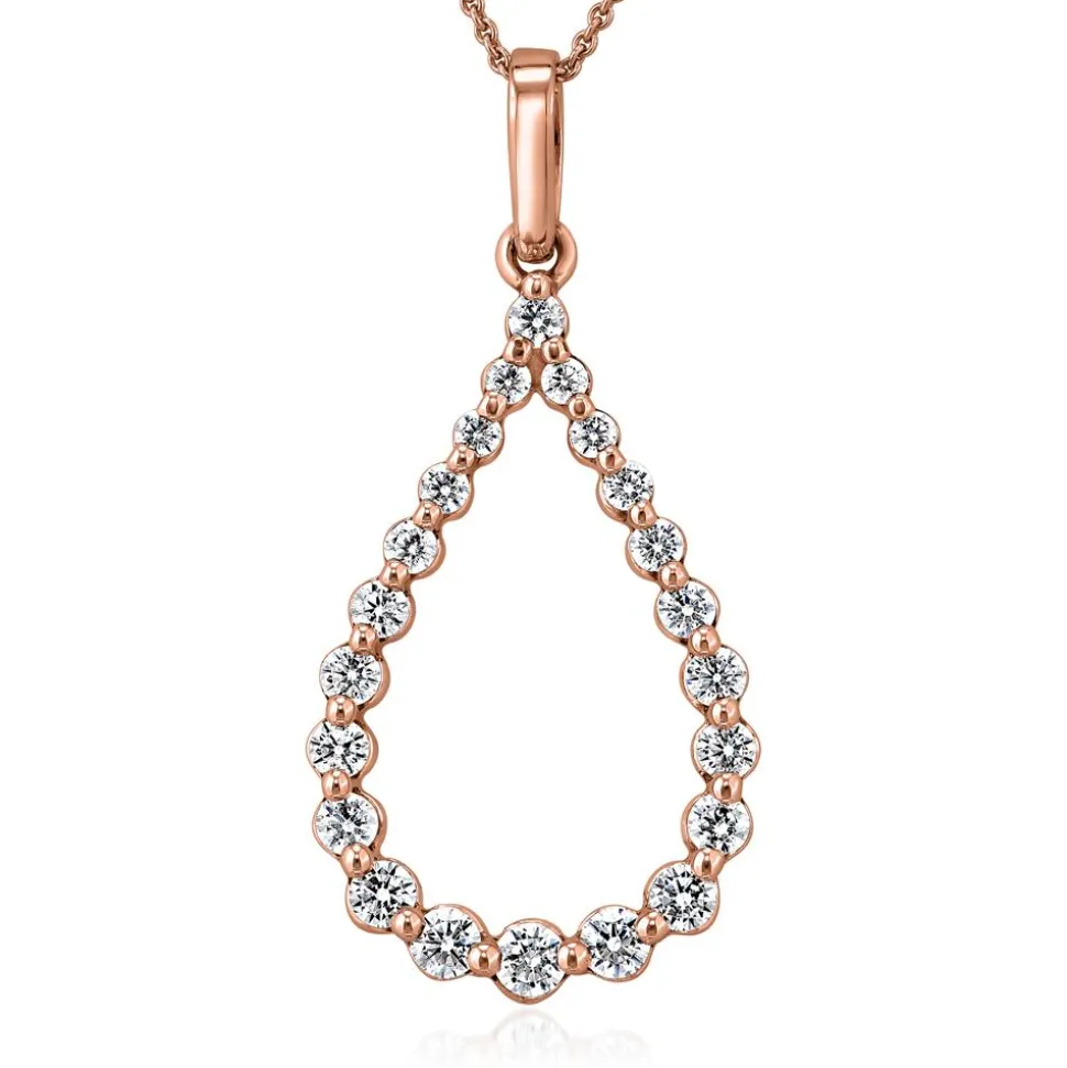 Roségoldener Tropfenanhänger mit lab grown Diamanten BDP0052LG-RSL