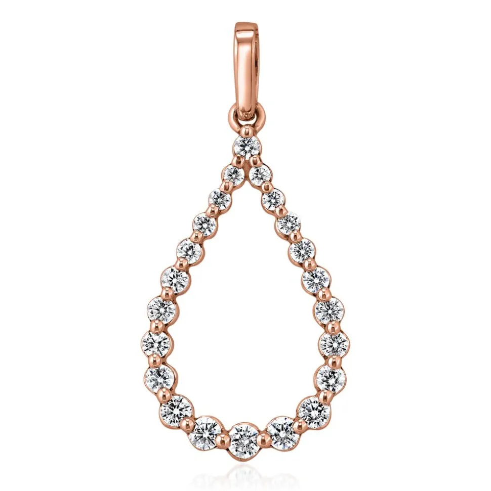 Roségoldener Tropfenanhänger mit lab grown Diamanten BDP0052LG-RSL