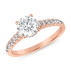 Roségoldener Verlobungsring mit Diamanten BDR0029-RSL