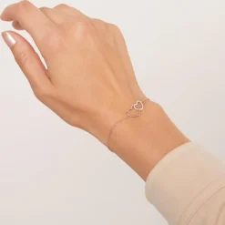 Roségoldenes Armband im Herzdesign, lab grown Diamanten BDB0018LG-RSL