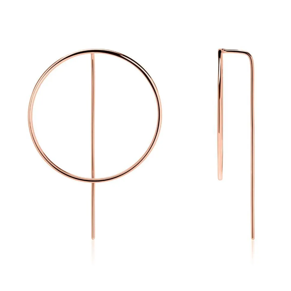 Rosévergoldete 925er Silber Kreis Ohrhänger LSE0029