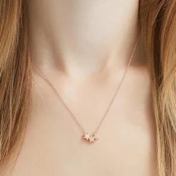 Rosévergoldete 925er Silberkette Sterne LSN0014