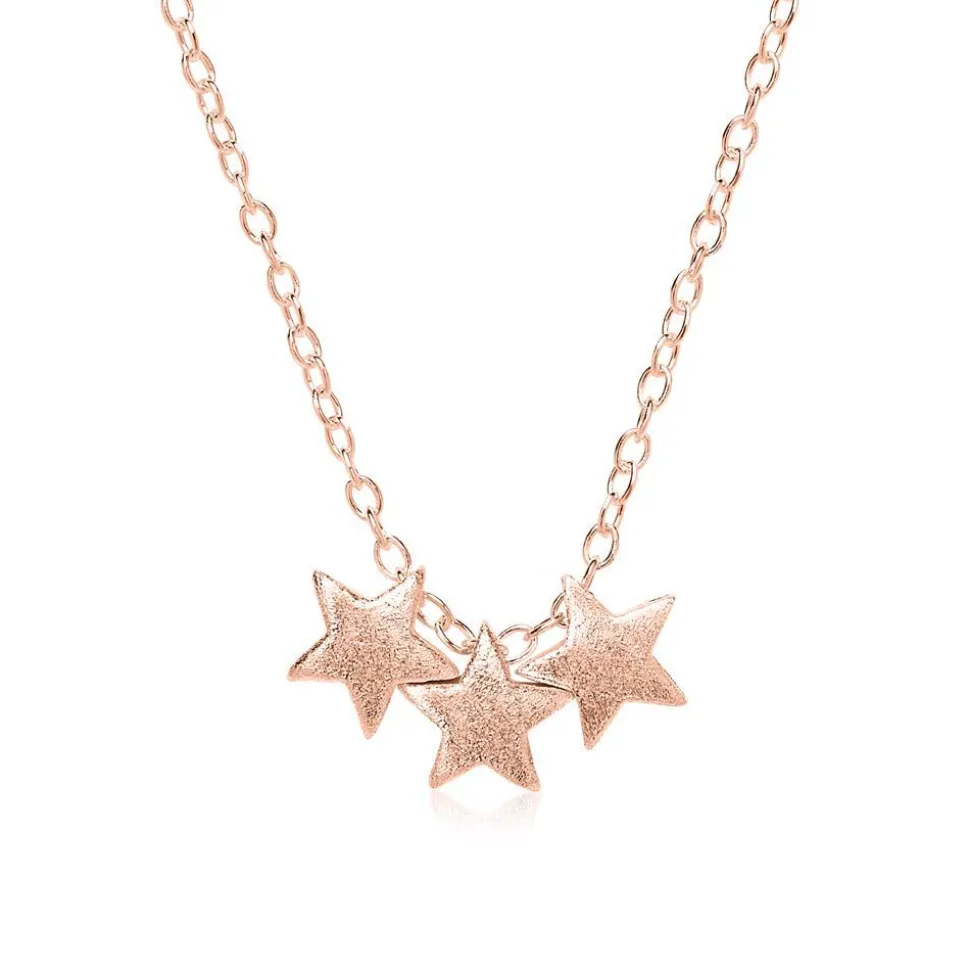 Rosévergoldete 925er Silberkette Sterne LSN0014