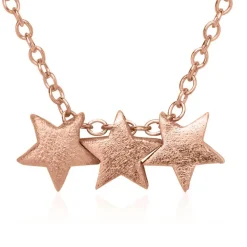 Rosévergoldete 925er Silberkette Sterne LSN0014