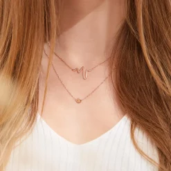 Rosévergoldete Kette 925er Silber gezackt LSN0005