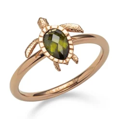 Rosévergoldeter Edelstahlring Turtle mit Zirkonia PH-JE-0271