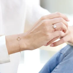 Rosé-vergoldetes 925 Silberarmband mit Anhänger LSB0006