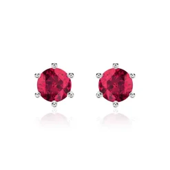 Rubin Ohrstecker für Damen aus 14 Karat Weißgold BDE0028Ru-14KWSL