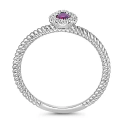 Rubin Ring aus Weißgold oder Platin mit Diamanten BDR0036Ru-WSL