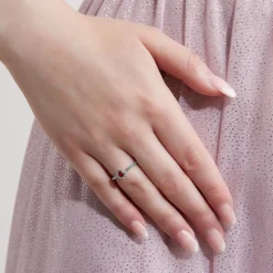 Rubin Ring aus Weißgold oder Platin mit Diamanten BDR0036Ru-WSL