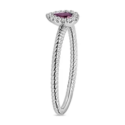 Rubin Ring aus Weißgold oder Platin mit Diamanten BDR0036Ru-WSL