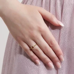 Rubin Ring für Damen aus Gold mit lab-grown Diamanten BDR0036LG-Ru-GSL