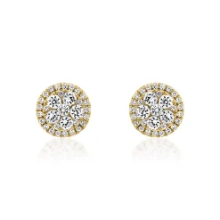 Runde Damen Ohrstecker aus Gold mit Brillanten BDE0069-GSL