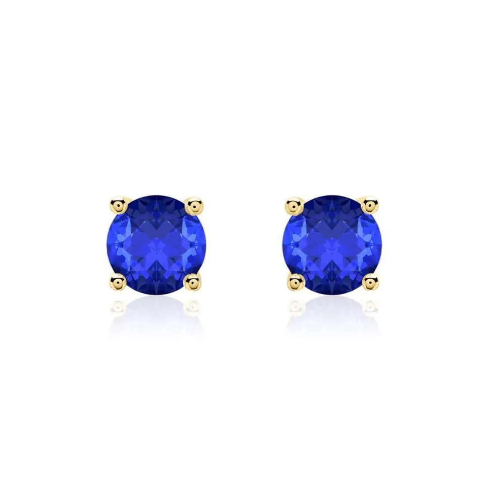 Saphir Ohrstecker für Damen aus 14-karätigem Gold BDE0022Sa-14KGSL